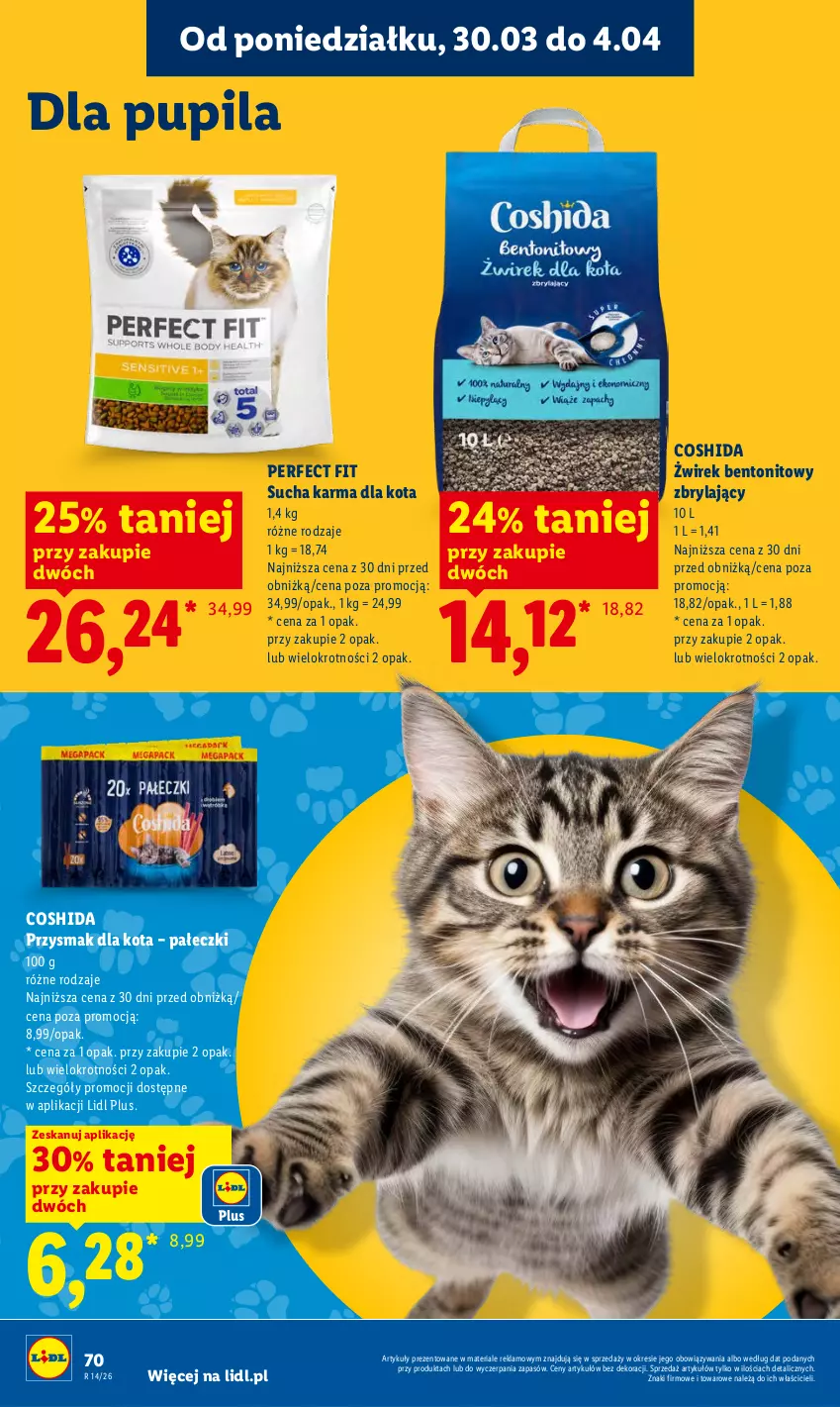 Gazetka promocyjna Lidl - Gazetka ważna od 30.03 do 1.04 - ważna 30.03 do 01.04.2026 - strona 70 - produkty: Przysmak dla kota, Sucha karma
