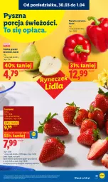 Gazetka promocyjna Lidl - Gazetka ważna od 30.03 do 1.04 - Gazetka - ważna od 01.04 do 01.04.2026 - strona 25 - produkty: Ser, Por, Papryka czerwona, Papryka, Truskawki, Gruszki, Deser, Olej