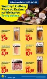 Gazetka promocyjna Lidl - Gazetka ważna od 30.03 do 1.04 - Gazetka - ważna od 01.04 do 01.04.2026 - strona 42 - produkty: Polędwica, Sos, Ser, Pasztet, Szynka, PIKOK, Kiełbasa