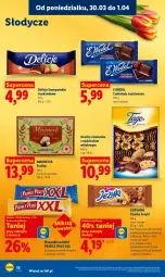Gazetka promocyjna Lidl - Gazetka ważna od 30.03 do 1.04 - Gazetka - ważna od 01.04 do 01.04.2026 - strona 52 - produkty: Goplana, Ciastka, Prince Polo, Praliny, Jeżyki, LANA, Czekolada, Delicje, Babka, Czekolada nadziewana