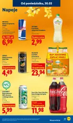 Gazetka promocyjna Lidl - Gazetka ważna od 30.03 do 1.04 - Gazetka - ważna od 01.04 do 01.04.2026 - strona 59 - produkty: Sok, Napój energetyczny, Lemoniada, Red Bull, Coca-Cola, Napoje, Napój gazowany, Fanta, Woda, Sprite, Napój, Kokos, Fa