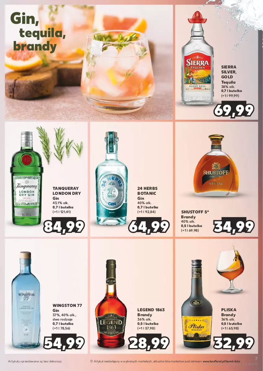 Gazetka promocyjna Kaufland - Barek Kauflandu - ważna 27.06 do 10.07.2024 - strona 7 - produkty: Brandy, Dres, Gin, Pliska, Tequila, Wingston 77