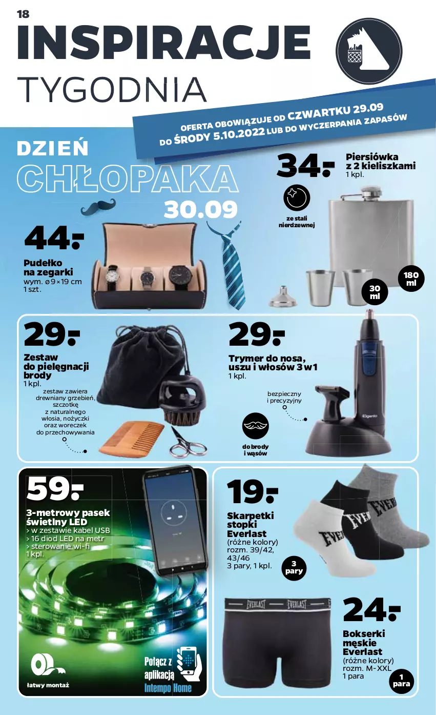 Gazetka promocyjna Netto - Akcesoria i dodatki - ważna 29.09 do 05.10.2022 - strona 2 - produkty: Bokserki, Kabel USB, Karp, Metro, Noż, Nożyczki, Pasek, Piec, Pudełko, Ser, Skarpetki, Top, Woreczek, Zegar, Zestaw do pielęgnacji brody