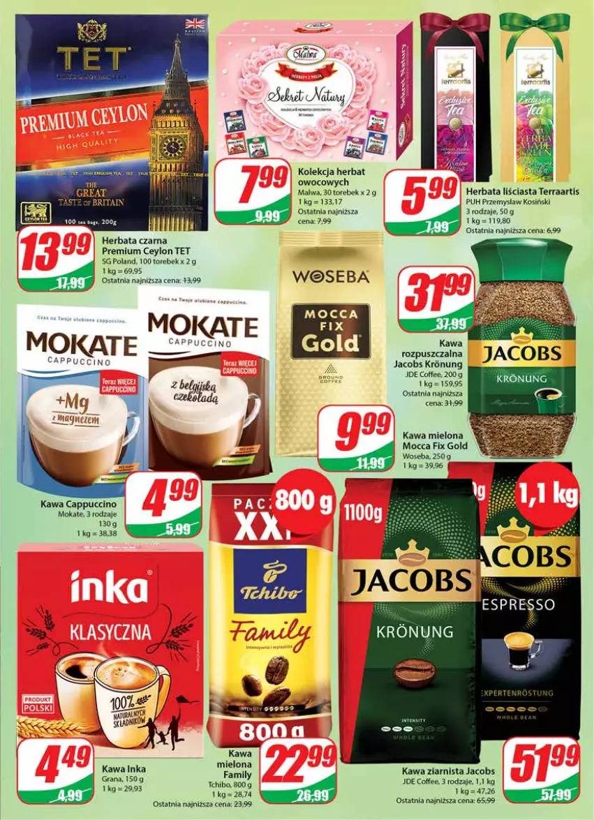 Gazetka promocyjna Dino - Gazetka - ważna 11.01 do 17.01.2023 - strona 5 - produkty: Brit, Brita, Cappuccino, Fa, Gra, Herbata, Herbata czarna, Inka, Jacobs, Kawa, Kawa mielona, Kawa ziarnista, Mocca Fix Gold, Tchibo, Woseba