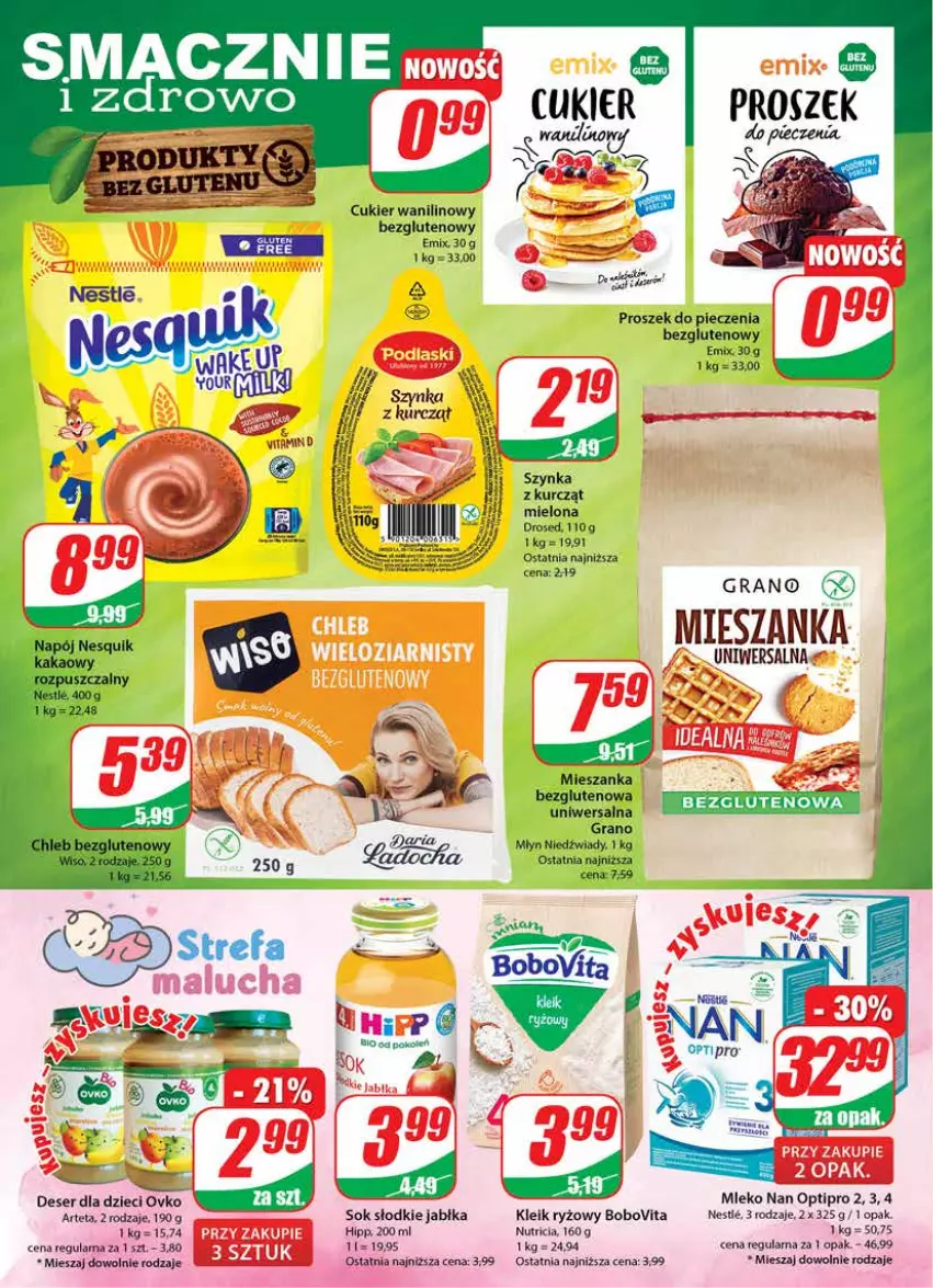 Gazetka promocyjna Dino - Gazetka - ważna 11.01 do 17.01.2023 - strona 6 - produkty: BoboVita, Cukier, Cukier wanilinowy, Deser, Dzieci, Gra, HiPP, Jabłka, Mleko, NAN Optipro, Piec, Proszek do pieczenia, Ryż, Ser, Sok, Szynka