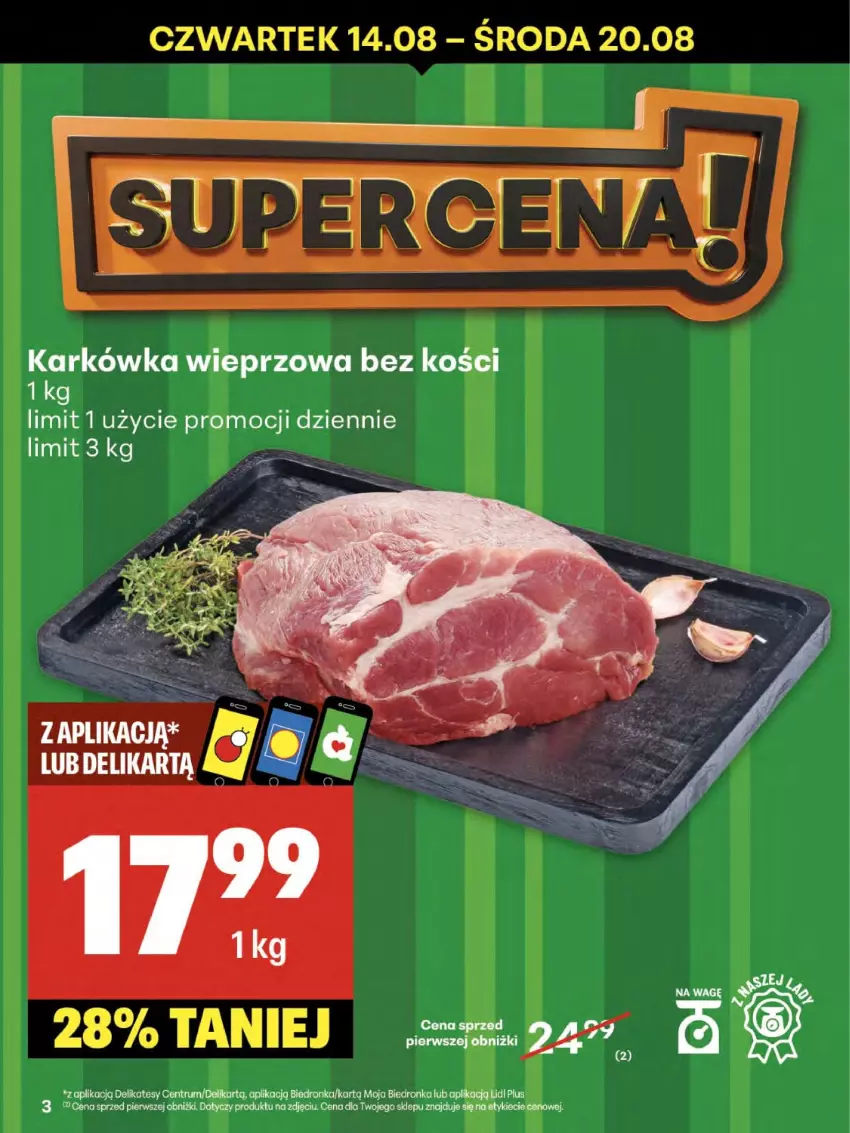 Gazetka promocyjna Delikatesy Centrum - Franczyza DC33 Czwartek - ważna 14.08 do 20.08.2025 - strona 3 - produkty: Dron, Karkówka wieprzowa, Rum