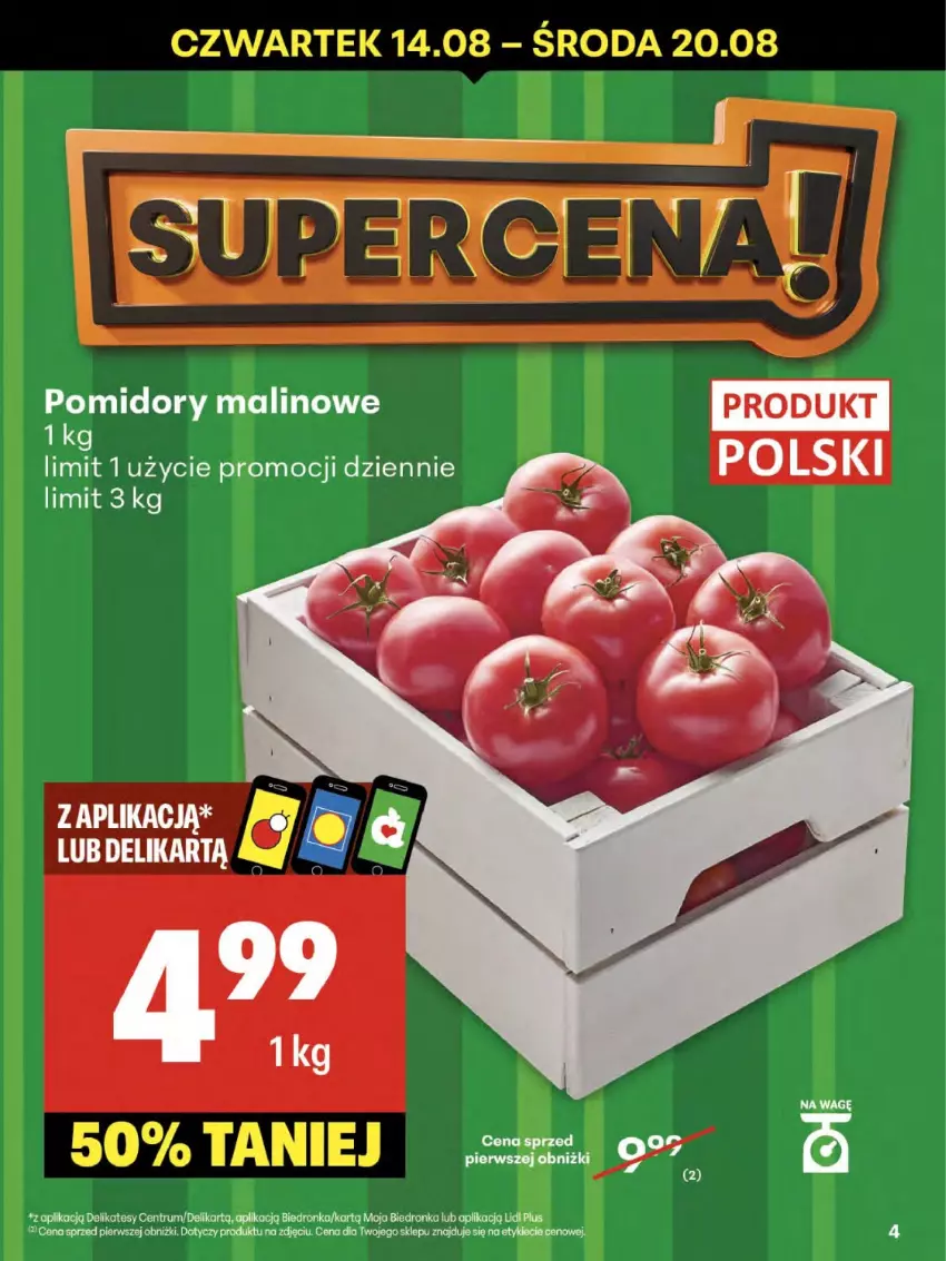 Gazetka promocyjna Delikatesy Centrum - Franczyza DC33 Czwartek - ważna 14.08 do 20.08.2025 - strona 4 - produkty: Dron, Pomidory, Rum