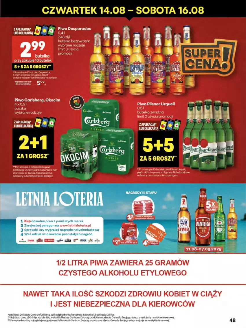 Gazetka promocyjna Delikatesy Centrum - Franczyza DC33 Czwartek - ważna 14.08 do 20.08.2025 - strona 48 - produkty: Dron, Gra, Piwo, Rum