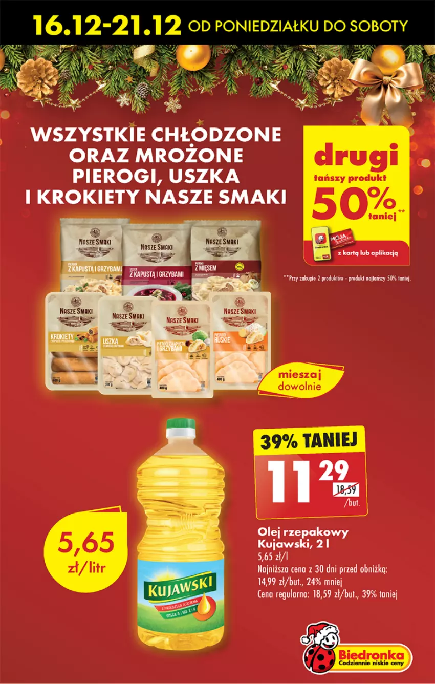 Gazetka promocyjna Biedronka - Od poniedzialku - ważna 16.12 do 21.12.2024 - strona 11 - produkty: Krokiety, Kujawski, Olej, Olej rzepakowy, Pierogi