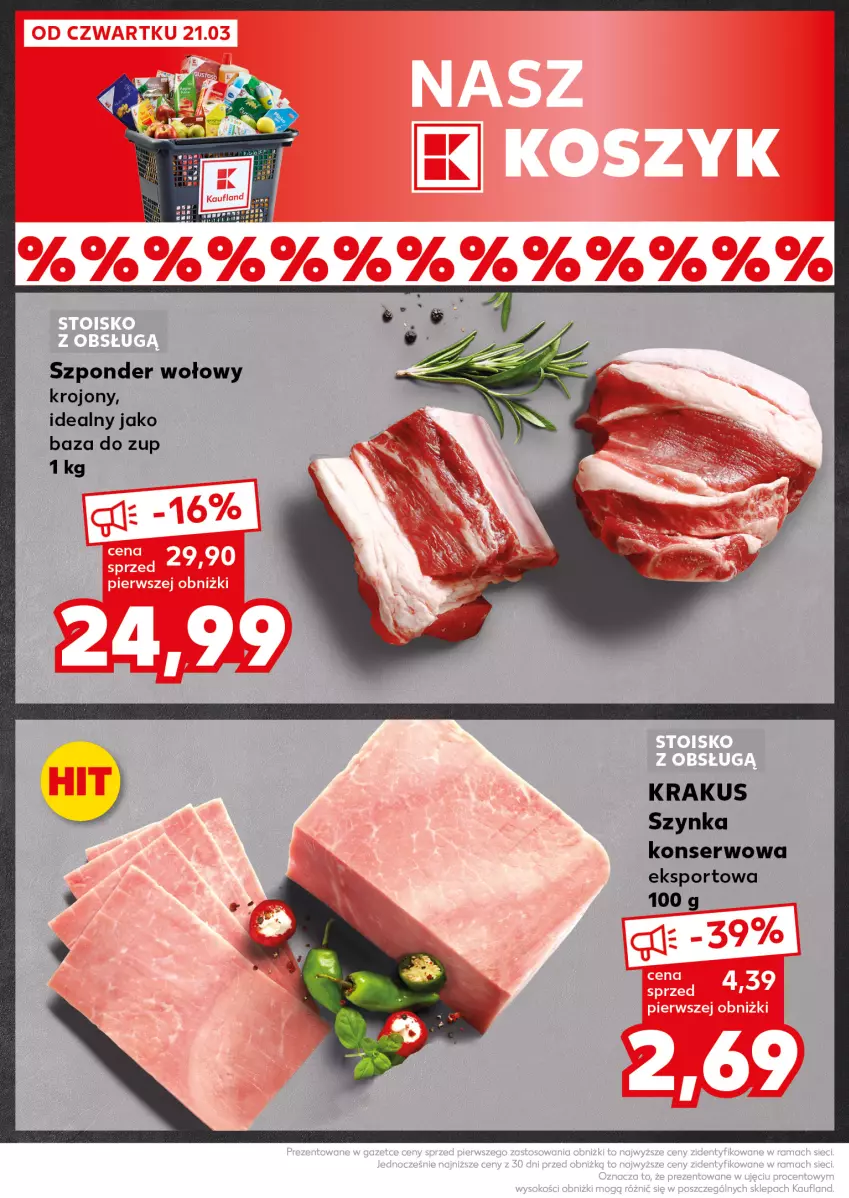 Gazetka promocyjna Kaufland - Kaufland - ważna 25.03 do 26.03.2024 - strona 18 - produkty: Krakus, Por, Ser, Sport, Szponder wołowy, Szynka, Szynka konserwowa