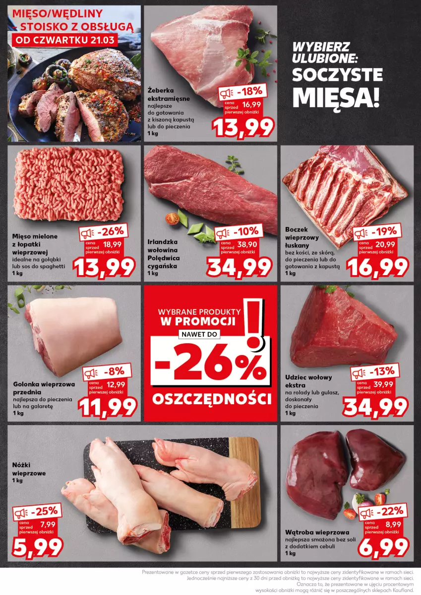 Gazetka promocyjna Kaufland - Kaufland - ważna 25.03 do 26.03.2024 - strona 20 - produkty: Boczek, Gala, Golonka wieprzowa, Kapustą, Mięso, Mięso mielone, Mięso mielone z łopatki wieprzowej, Piec, Polędwica, Sos, Spaghetti, Udziec wołowy, Wołowina