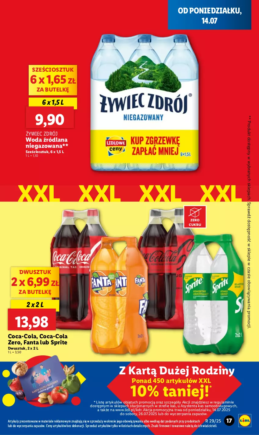 Gazetka promocyjna Lidl - GAZETKA - ważna 14.07 do 16.07.2025 - strona 21 - produkty: Coca-Cola, Fa, Fanta, LANA, Sprite, Woda