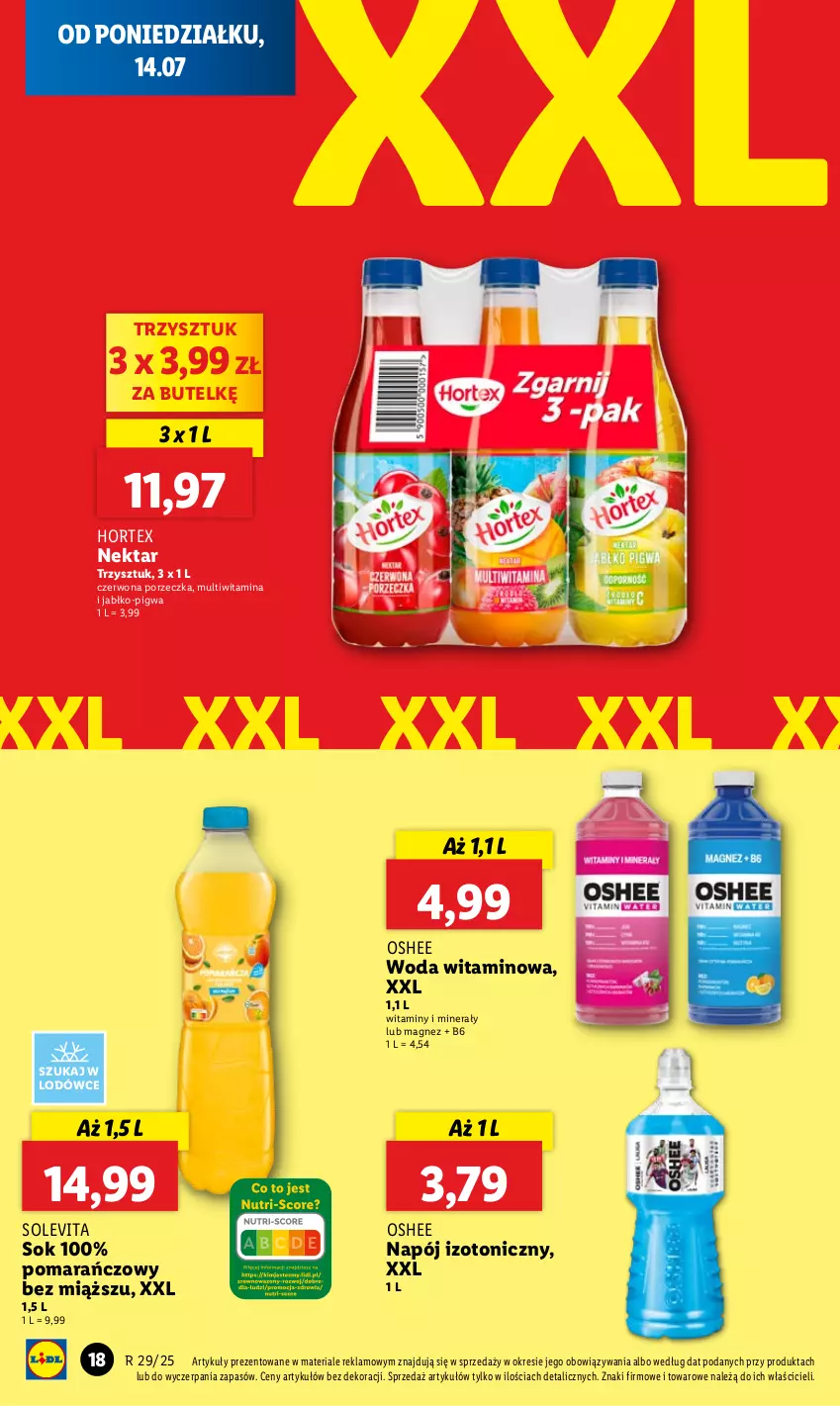 Gazetka promocyjna Lidl - GAZETKA - ważna 14.07 do 16.07.2025 - strona 22 - produkty: Hortex, Magnez, Napój, Napój izotoniczny, Nektar, Oshee, Por, Sok, Woda