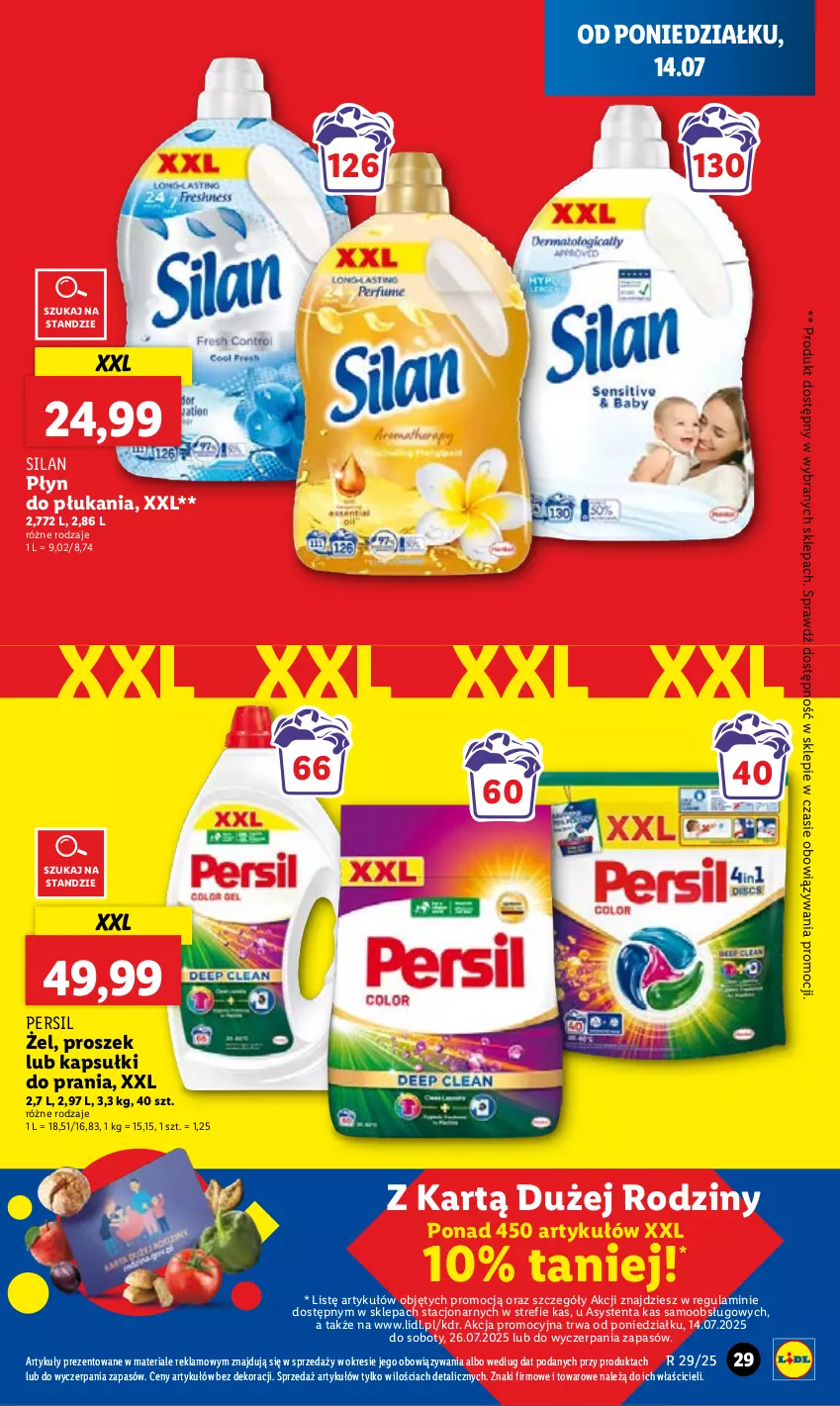 Gazetka promocyjna Lidl - GAZETKA - ważna 14.07 do 16.07.2025 - strona 33 - produkty: Kapsułki do prania, Persil, Płyn do płukania, Silan