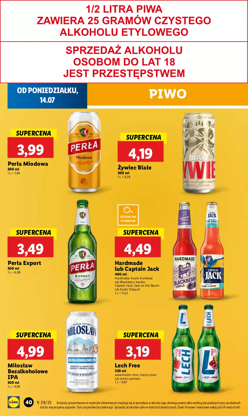 Gazetka promocyjna Lidl - GAZETKA - ważna 14.07 do 16.07.2025 - strona 48 - produkty: Captain Jack, Kumkwat, Lack, Melon, Perła, Piwo, Pomelo, Por
