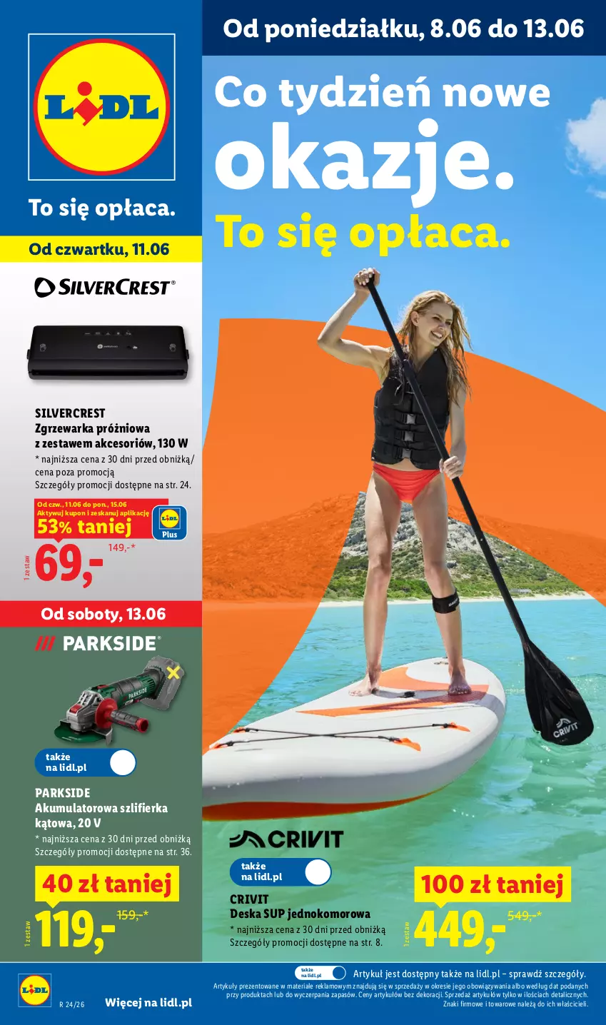 Gazetka promocyjna Lidl - Katalog ważny od 8.06 - ważna 08.06 do 13.06.2026 - strona 1 - produkty: Akumulator, Parkside, Silvercrest, Szlifierka, Szlifierka kątowa, Warka
