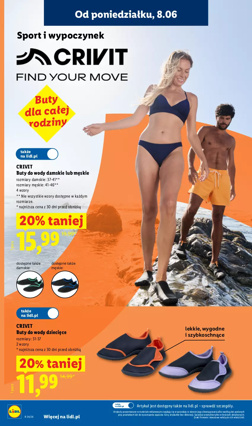 Gazetka promocyjna Lidl - Katalog ważny od 8.06 - ważna 08.06 do 13.06.2026 - strona 14 - produkty: Buty, Buty do wody, Dzieci, Por, Sport