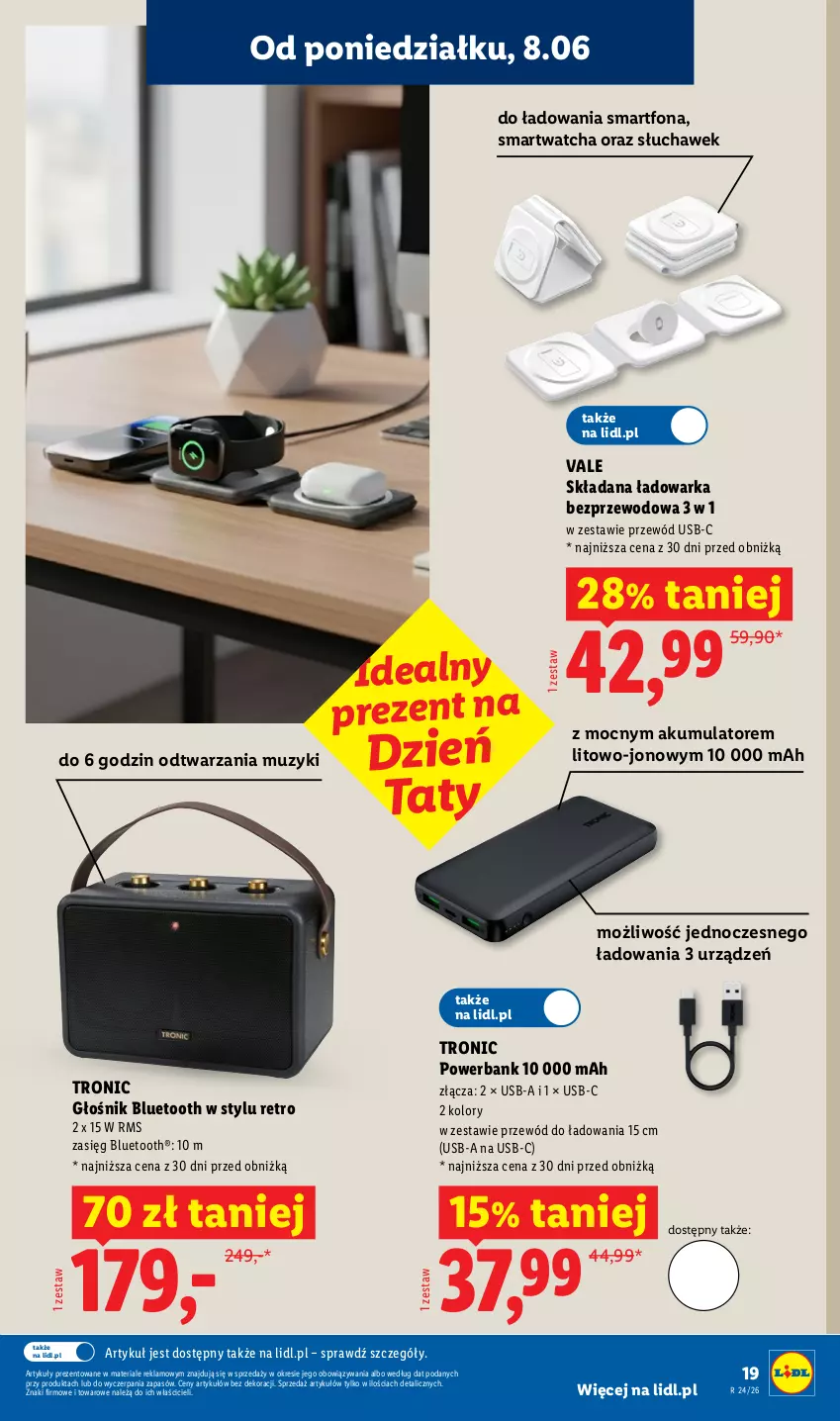 Gazetka promocyjna Lidl - Katalog ważny od 8.06 - ważna 08.06 do 13.06.2026 - strona 21 - produkty: Akumulator, Głośnik, Głośnik bluetooth, Powerbank, Przewód, Smartfon, Smartwatch, Warka