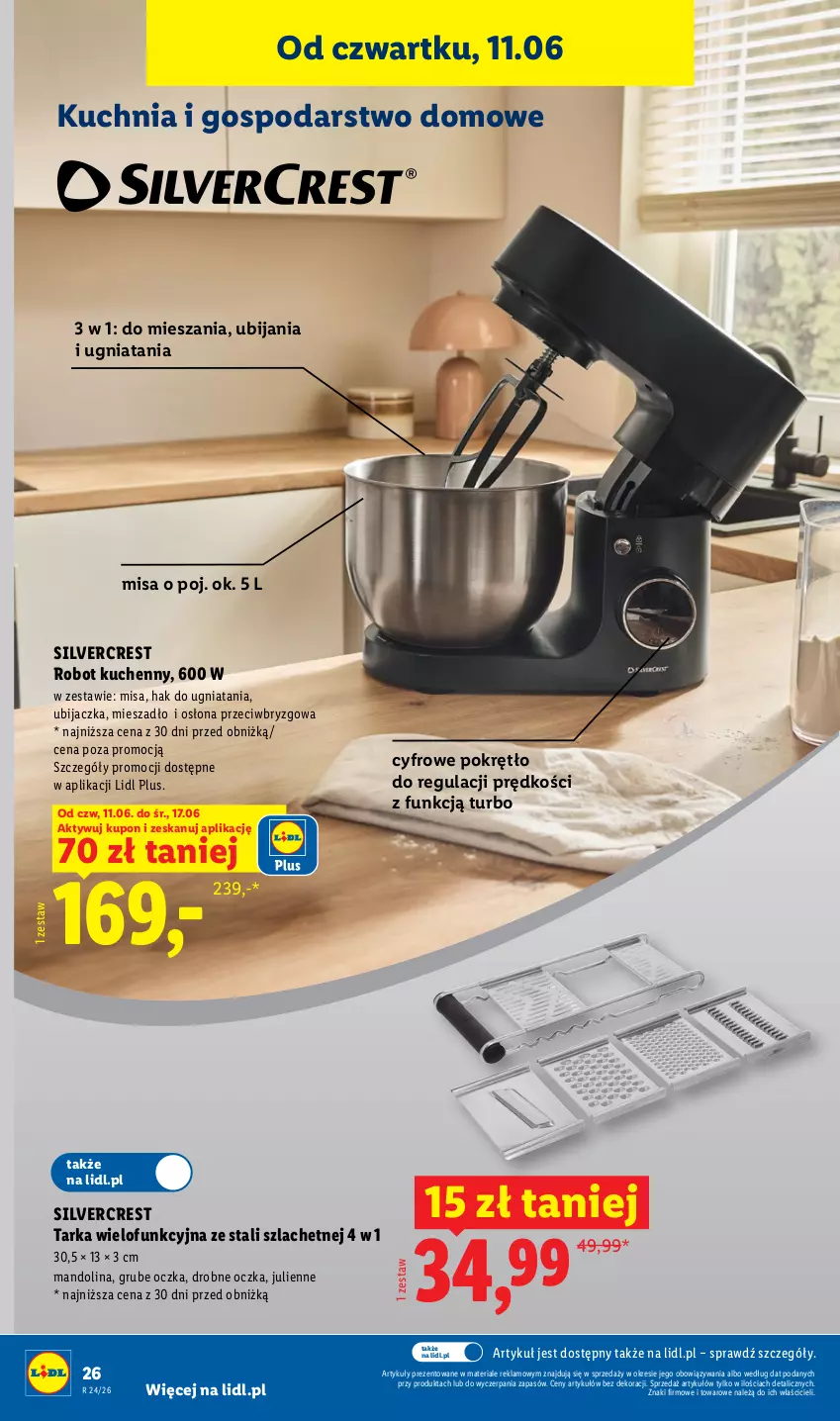 Gazetka promocyjna Lidl - Katalog ważny od 8.06 - ważna 08.06 do 13.06.2026 - strona 30 - produkty: Kuchnia, Mieszadło, Robot, Silvercrest, Tarka, Tarka wielofunkcyjna