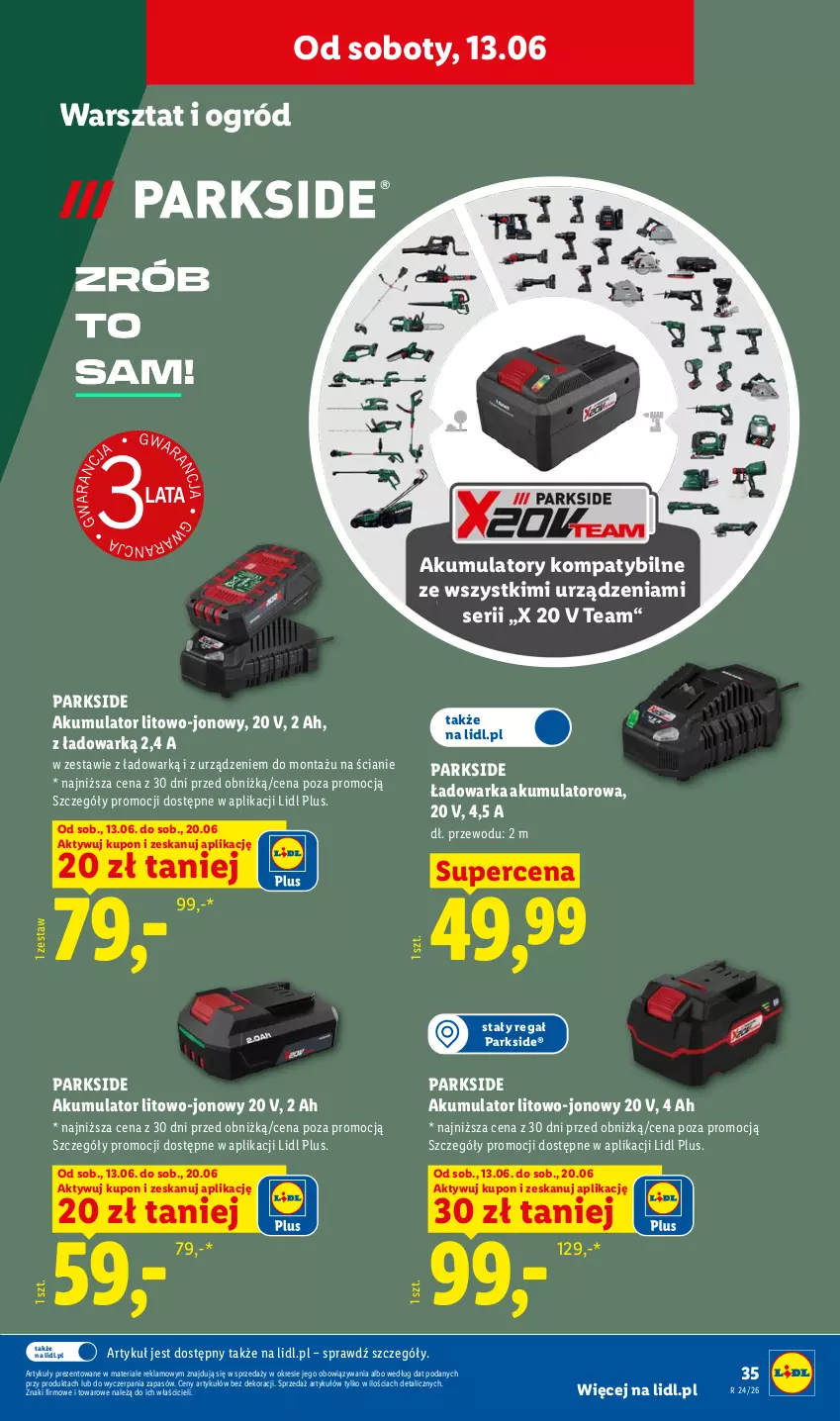 Gazetka promocyjna Lidl - Katalog ważny od 8.06 - ważna 08.06 do 13.06.2026 - strona 39 - produkty: Akumulator, Ogród, Parkside, Regał, Ser, Warka