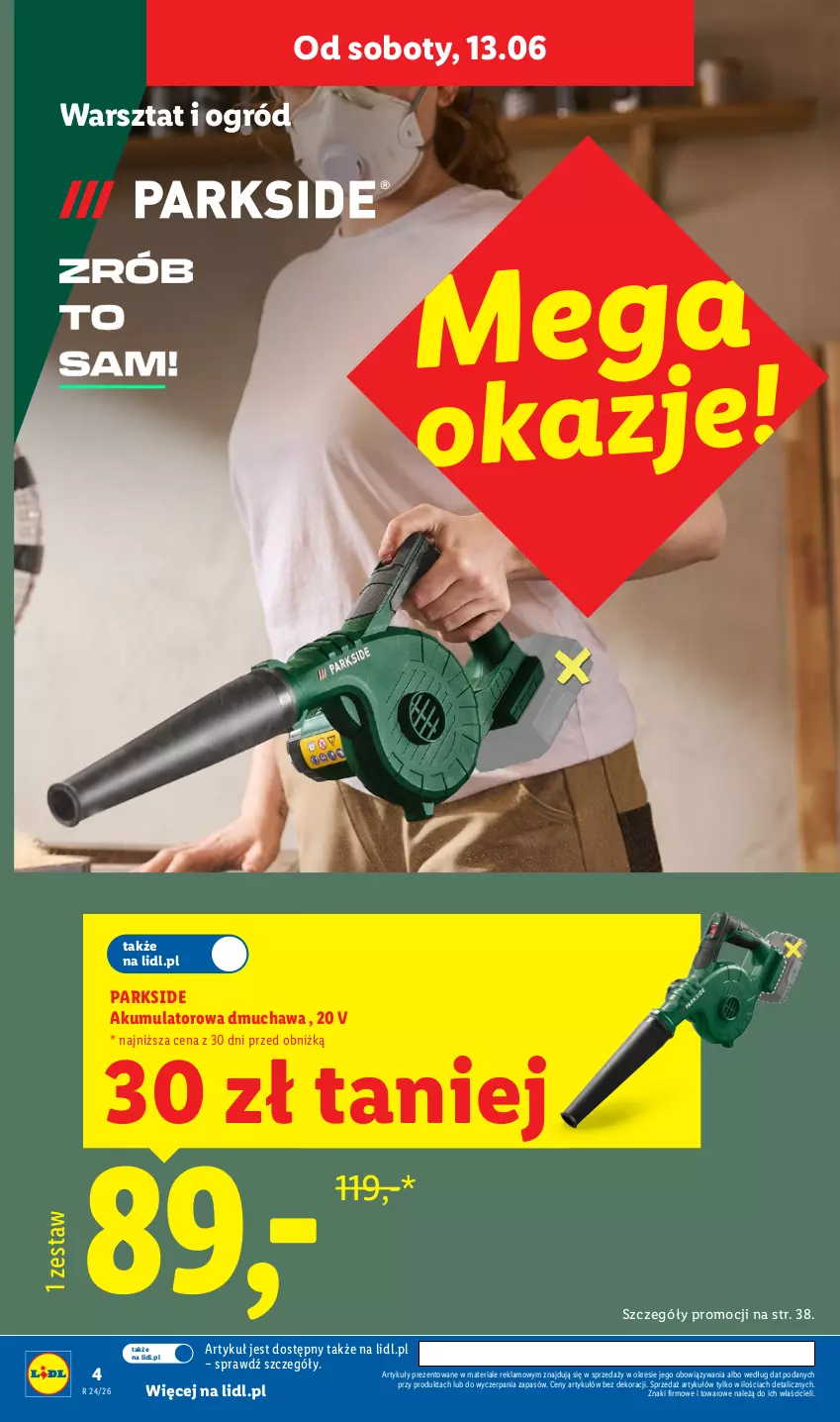 Gazetka promocyjna Lidl - Katalog ważny od 8.06 - ważna 08.06 do 13.06.2026 - strona 4 - produkty: Akumulator, Ogród, Parkside