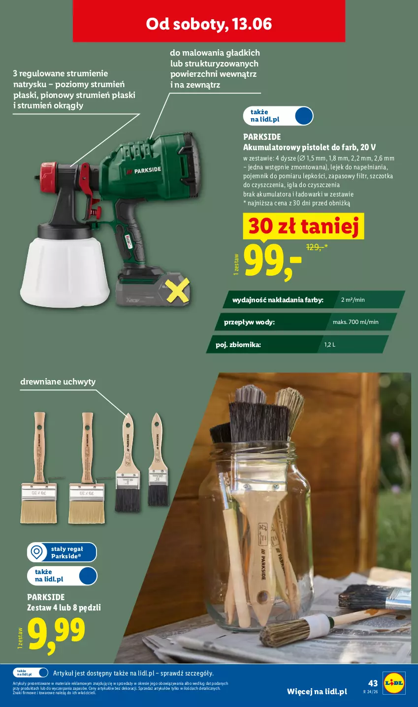 Gazetka promocyjna Lidl - Katalog ważny od 8.06 - ważna 08.06 do 13.06.2026 - strona 47 - produkty: Akumulator, Fa, Parkside, Pistolet, Pojemnik, Regał, Rum, Szczotka, Uchwyty