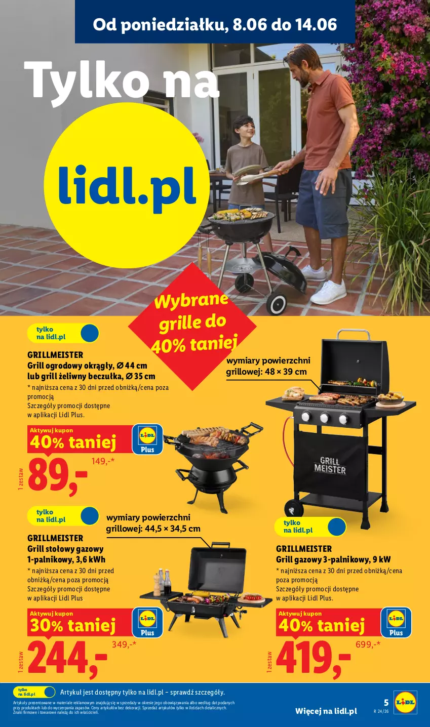 Gazetka promocyjna Lidl - Katalog ważny od 8.06 - ważna 08.06 do 13.06.2026 - strona 5 - produkty: Grill, Grill gazowy