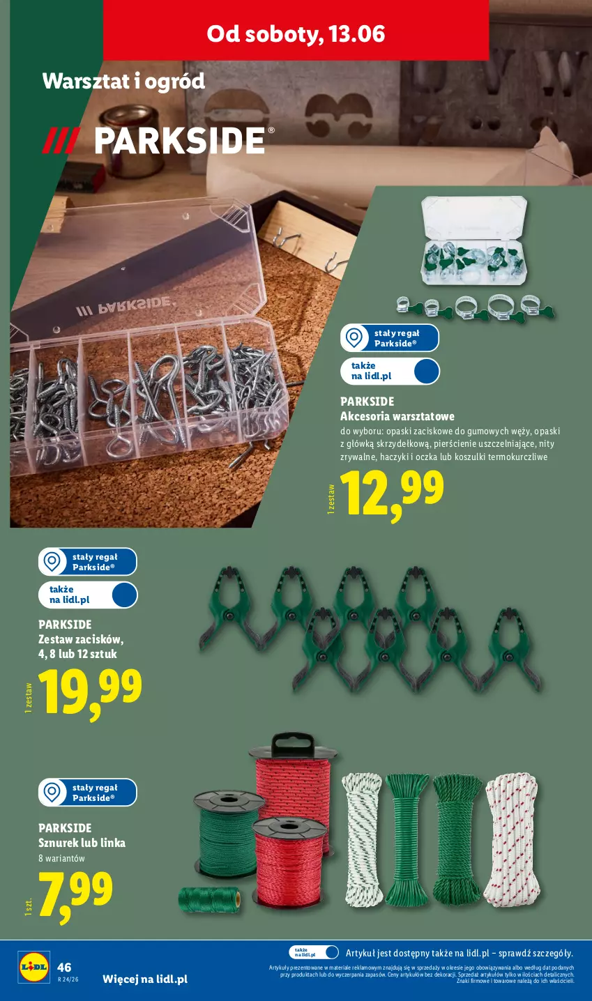 Gazetka promocyjna Lidl - Katalog ważny od 8.06 - ważna 08.06 do 13.06.2026 - strona 50 - produkty: Haczyk, Inka, Kosz, Ogród, Parkside, Regał, Sznurek