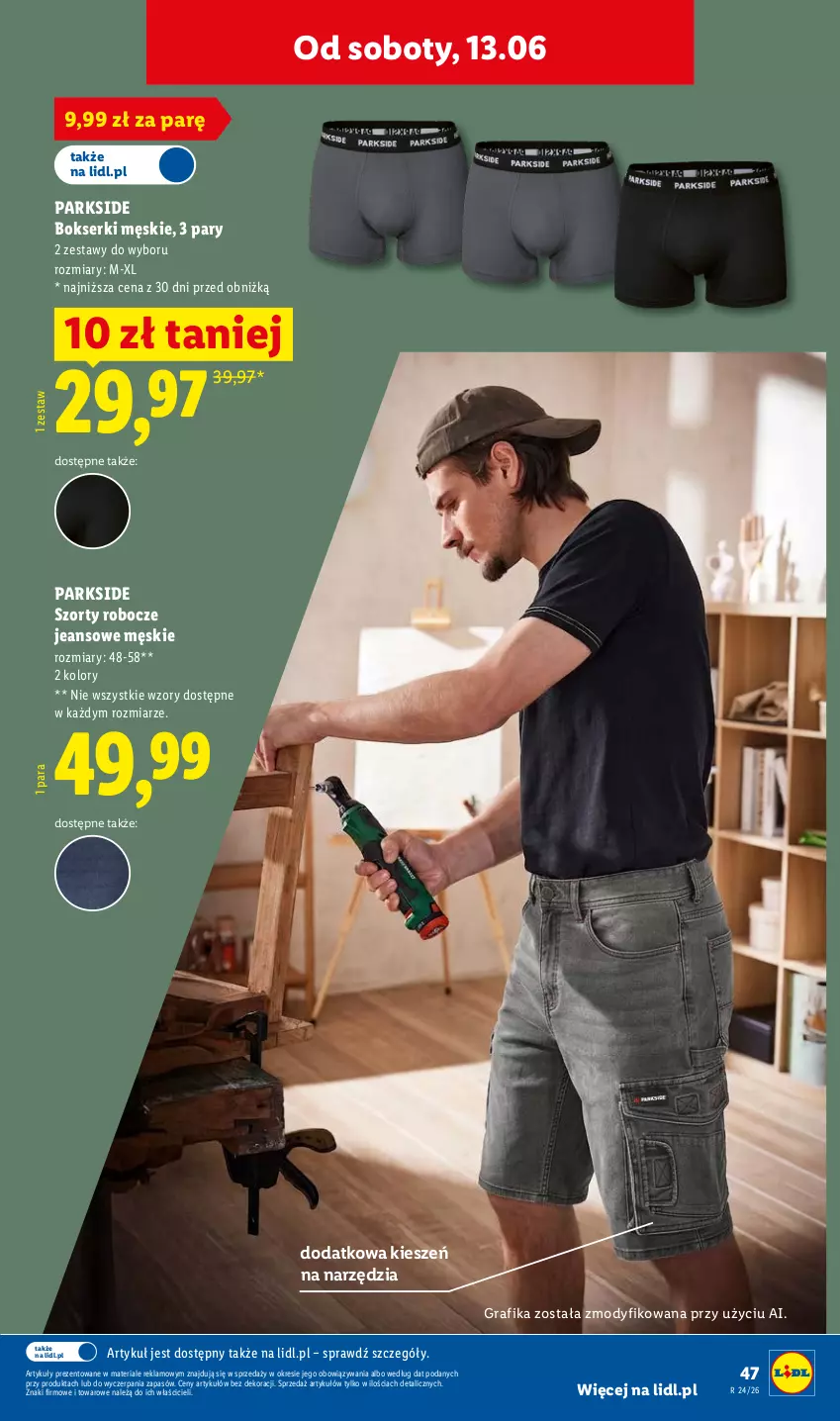 Gazetka promocyjna Lidl - Katalog ważny od 8.06 - ważna 08.06 do 13.06.2026 - strona 51 - produkty: Bokserki, Gra, Grafika, Parkside, Ser, Szorty