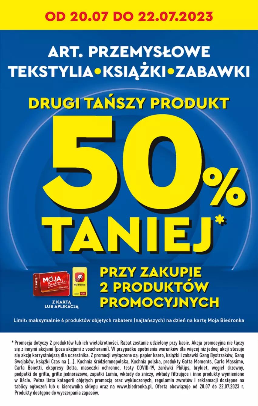 Gazetka promocyjna Biedronka - Od czwartku - ważna 20.07 do 26.07.2023 - strona 58 - produkty: Dron, Gatta, Grill, Kuchnia, Moments, Papier, Philips, Ser, Węgiel drzewny, Znicz