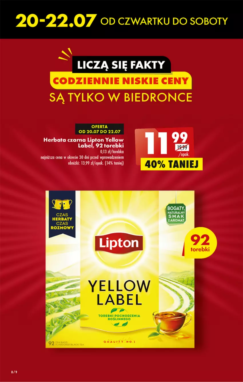 Gazetka promocyjna Biedronka - Od czwartku - ważna 20.07 do 26.07.2023 - strona 8 - produkty: Herbata, Herbata czarna, Lipton