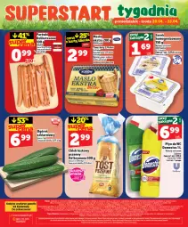 Gazetka promocyjna Topaz - Gazetka - Gazetka - ważna od 22.04 do 22.04.2026 - strona 28 - produkty: Domestos, Sok, Sokołów, Parówki, Ogórek, Chleb tostowy, Chleb, Masło, Olej, Fa