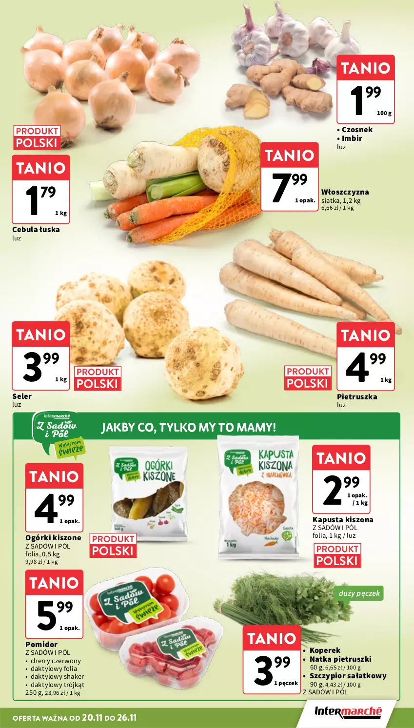 Gazetka promocyjna Intermarche - Gazetka Intermarche - ważna 20.11 do 26.11.2025 - strona 19 - produkty: Cebula, Czosnek, Imbir, Natka pietruszki, Pietruszka, Sałat, Siatka
