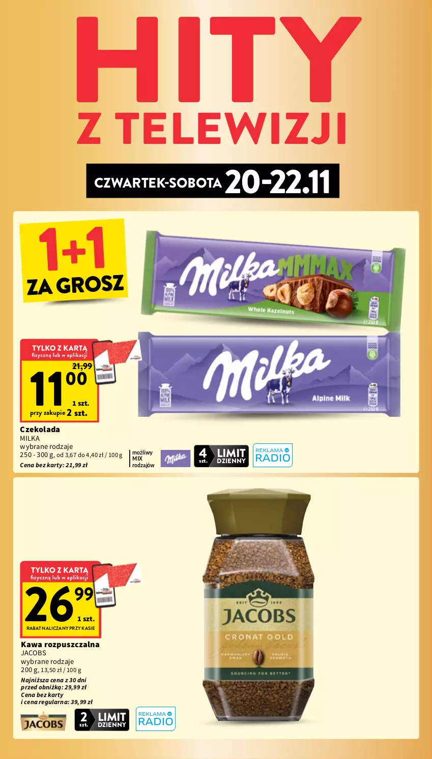 Gazetka promocyjna Intermarche - Gazetka Intermarche - ważna 20.11 do 26.11.2025 - strona 2 - produkty: Czekolada, Jacobs, Kawa, Kawa rozpuszczalna, Milka