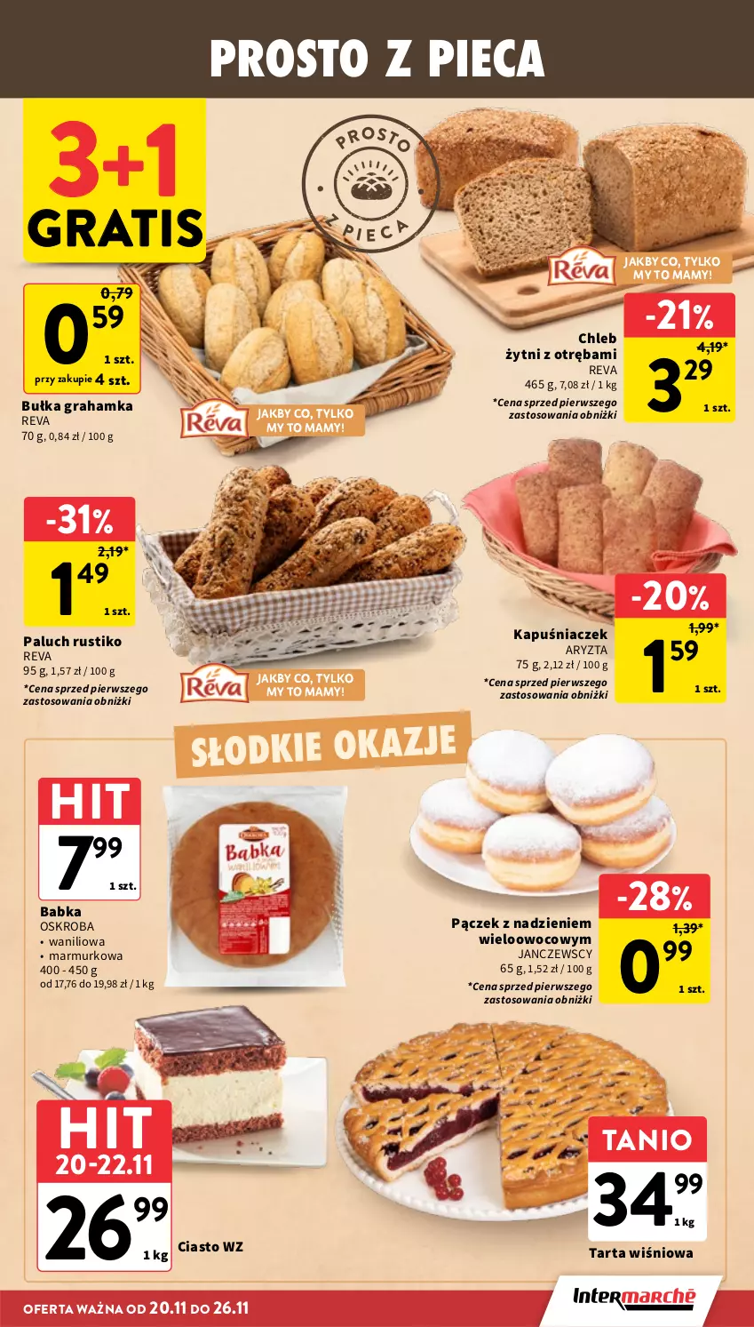 Gazetka promocyjna Intermarche - Gazetka Intermarche - ważna 20.11 do 26.11.2025 - strona 21 - produkty: Babka, Bułka, Bułka grahamka, Chleb, Gra, Kapuśniaczek, Pączek, Piec, Rust, Tarta