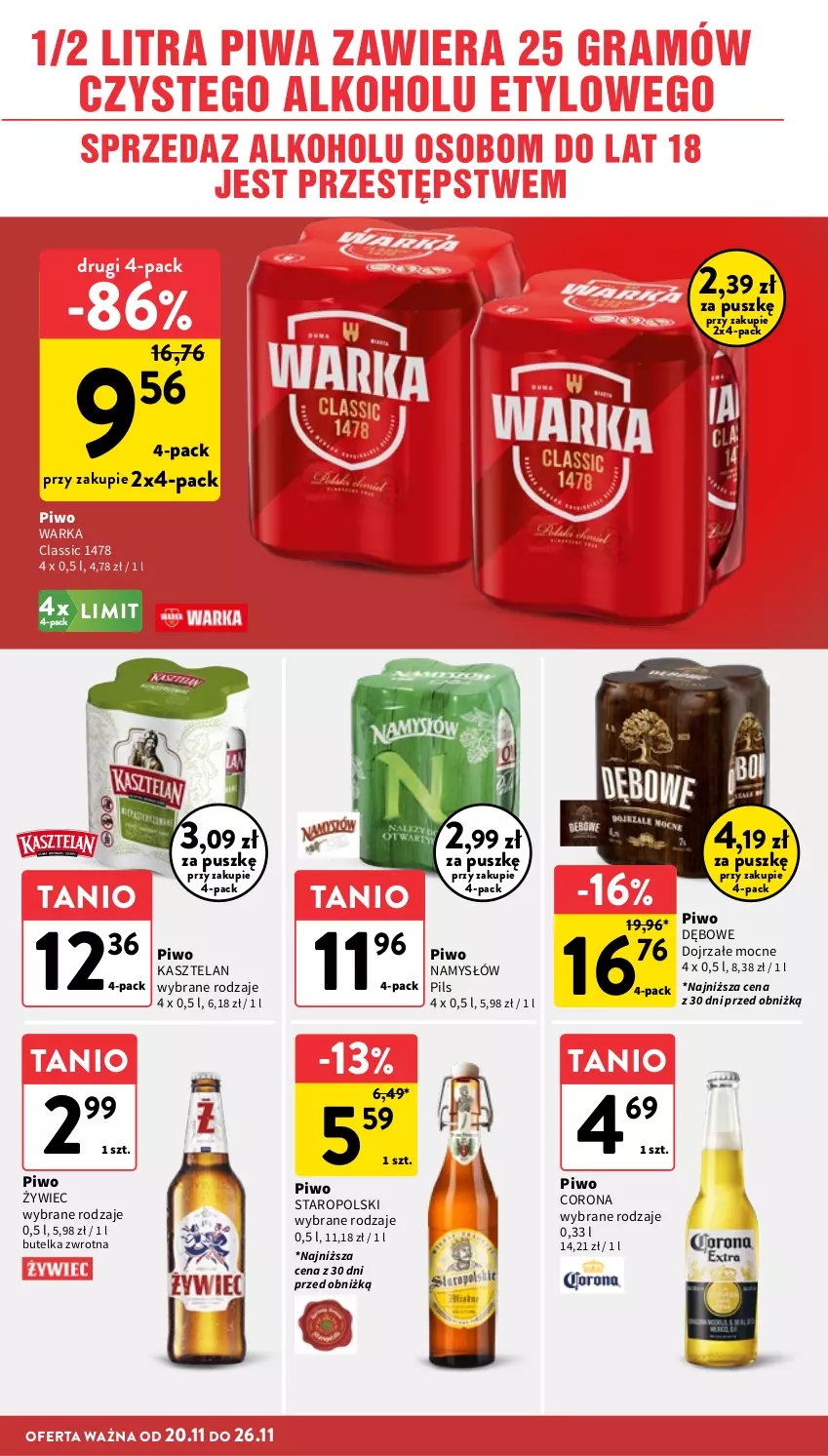 Gazetka promocyjna Intermarche - Gazetka Intermarche - ważna 20.11 do 26.11.2025 - strona 34 - produkty: Kasztelan, Namysłów, Piwo, Warka