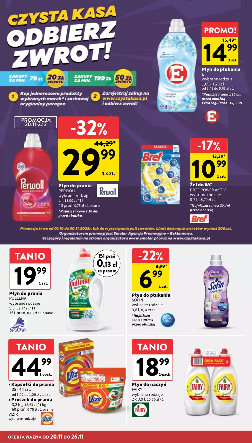 Gazetka promocyjna Intermarche - Gazetka Intermarche - ważna 20.11 do 26.11.2025 - strona 36 - produkty: Bref, Fa, Fairy, Kapsułki do prania, Perwoll, Płyn do płukania, Płyn do prania, Proszek do prania, Vizir