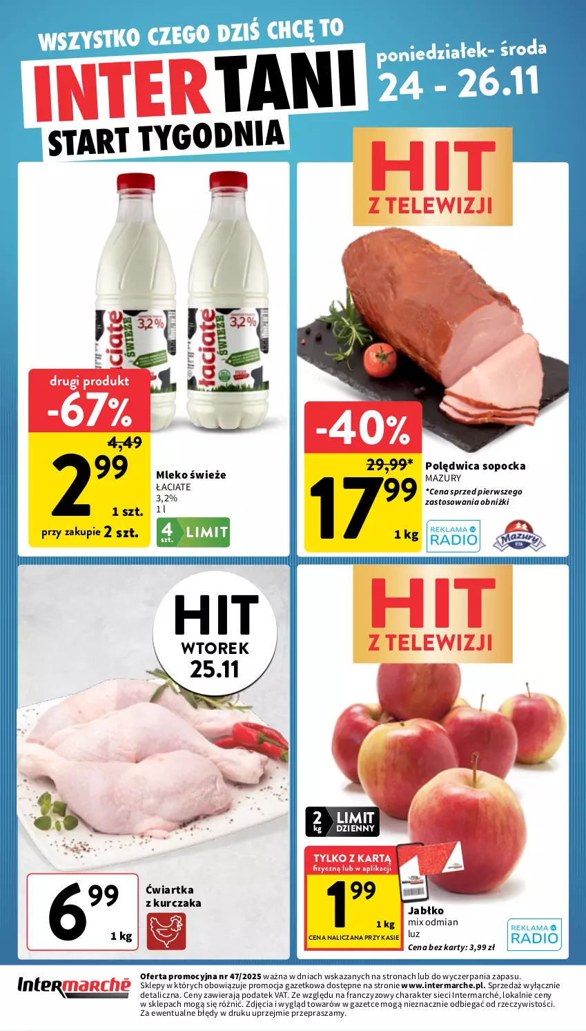 Gazetka promocyjna Intermarche - Gazetka Intermarche - ważna 20.11 do 26.11.2025 - strona 40 - produkty: Kurczak, Mleko, Polędwica