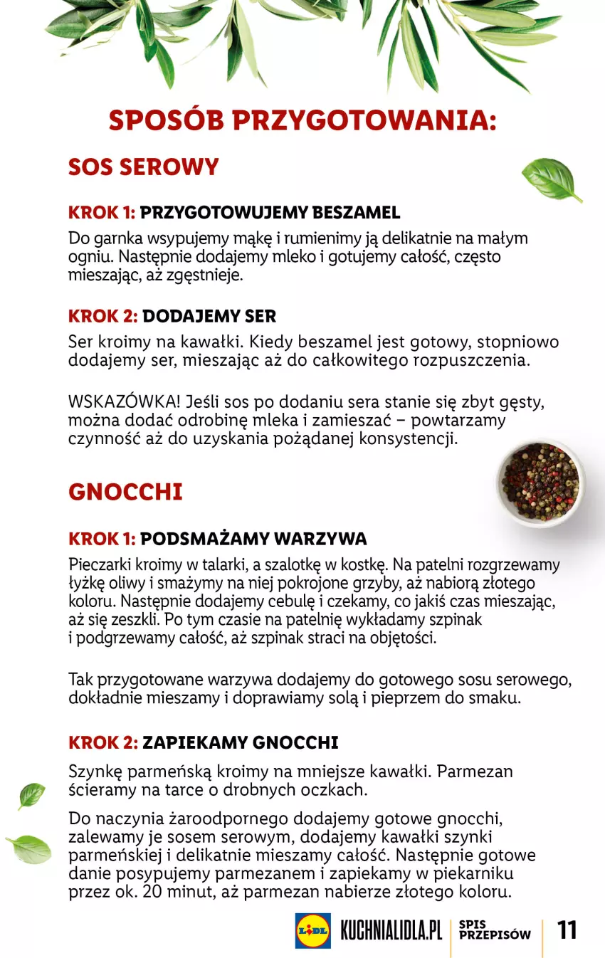 Gazetka promocyjna Lidl - KATALOG ITALIAMO - ważna 06.02 do 11.02.2023 - strona 11 - produkty: Gnocchi, Grzyby, Kawa, Mleko, Parmezan, Piec, Piekarnik, Pieprz, Por, Rum, Ser, Sos, Szal, Szpinak, Top, Warzywa