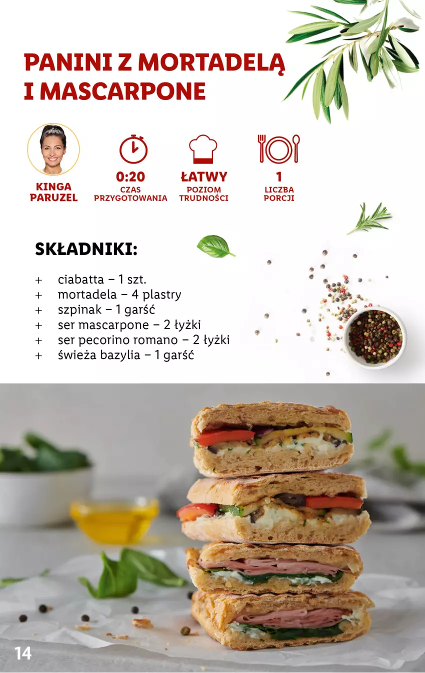 Gazetka promocyjna Lidl - KATALOG ITALIAMO - ważna 06.02 do 11.02.2023 - strona 14 - produkty: Bazyl, Bazylia, Ciabatta, Mascarpone, Pecorino, Por, Ser, Szpinak