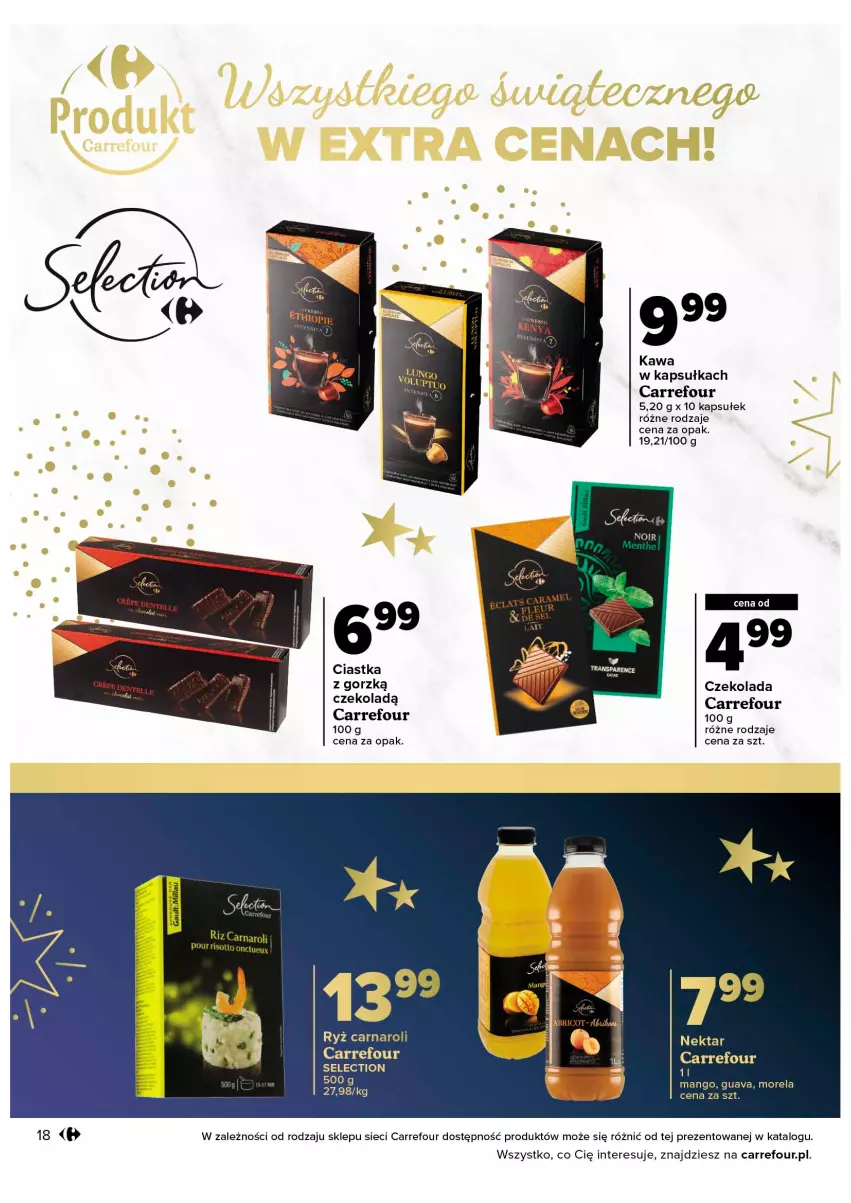 Gazetka promocyjna Carrefour - Gazetka Wszystkiego świątecznego w EXTRA CENACH - ważna 08.11 do 19.11.2022 - strona 18 - produkty: Ciastka, Czekolada, Kawa, Mango, Morela, Nektar, Ryż