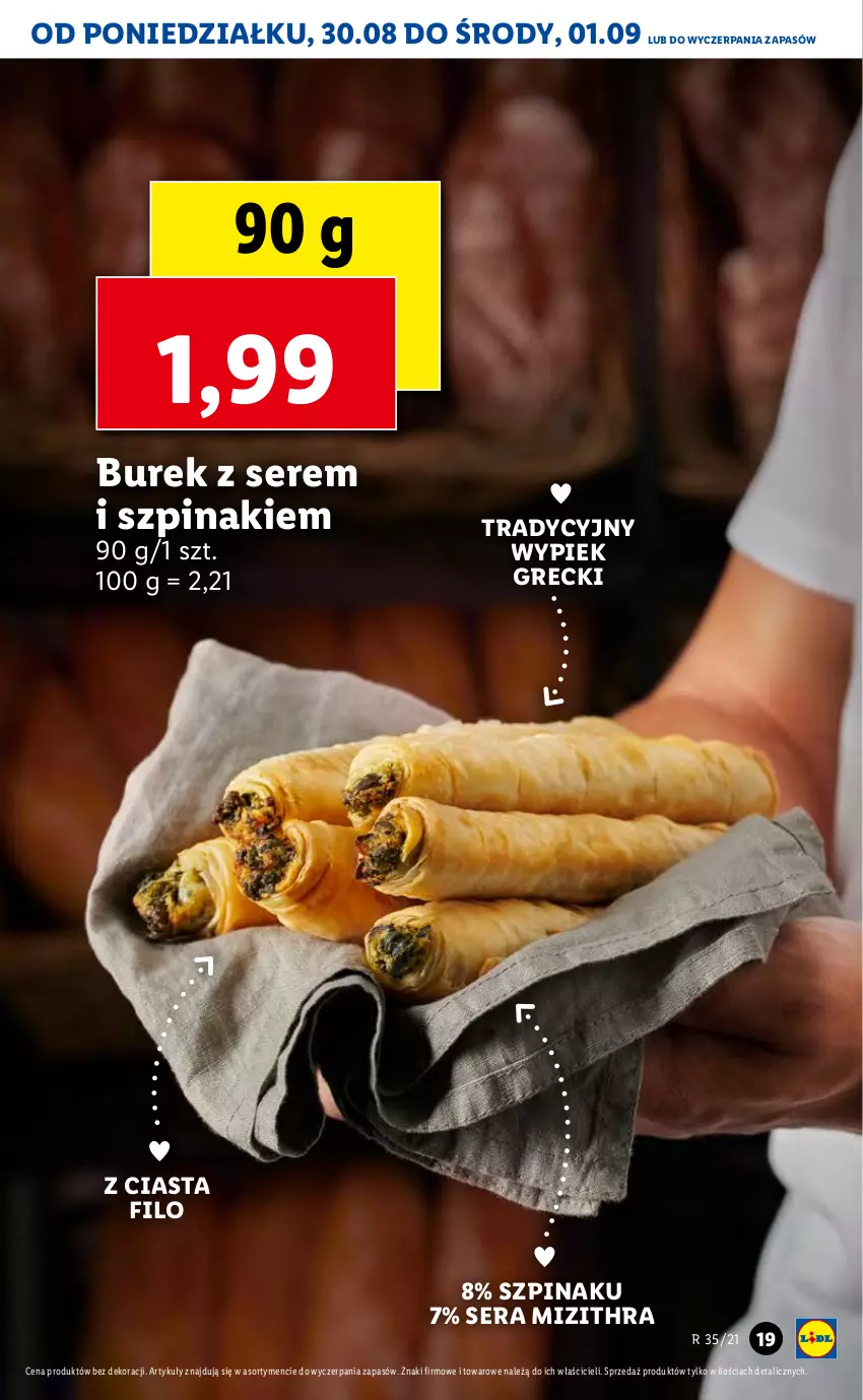 Gazetka promocyjna Lidl - GAZETKA - ważna 30.08 do 01.09.2021 - strona 19 - produkty: Ser, Szpinak