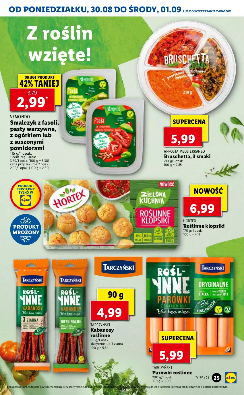 Gazetka promocyjna Lidl - GAZETKA - ważna 30.08 do 01.09.2021 - strona 25 - produkty: Fa, Hortex, Kabanos, Klopsiki, Parówki, Tarczyński