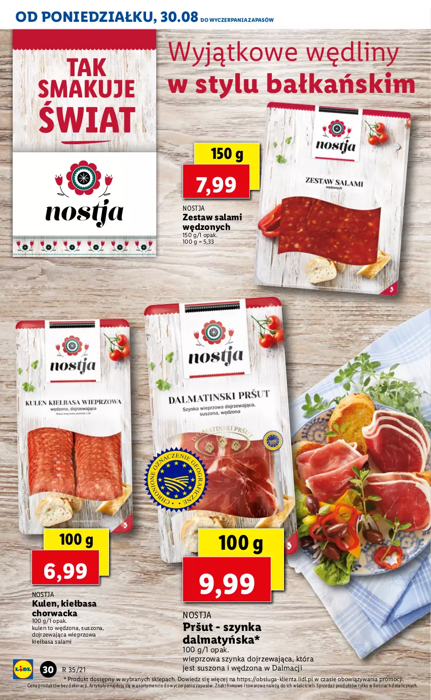 Gazetka promocyjna Lidl - GAZETKA - ważna 30.08 do 01.09.2021 - strona 30 - produkty: Kiełbasa, Salami, Szynka