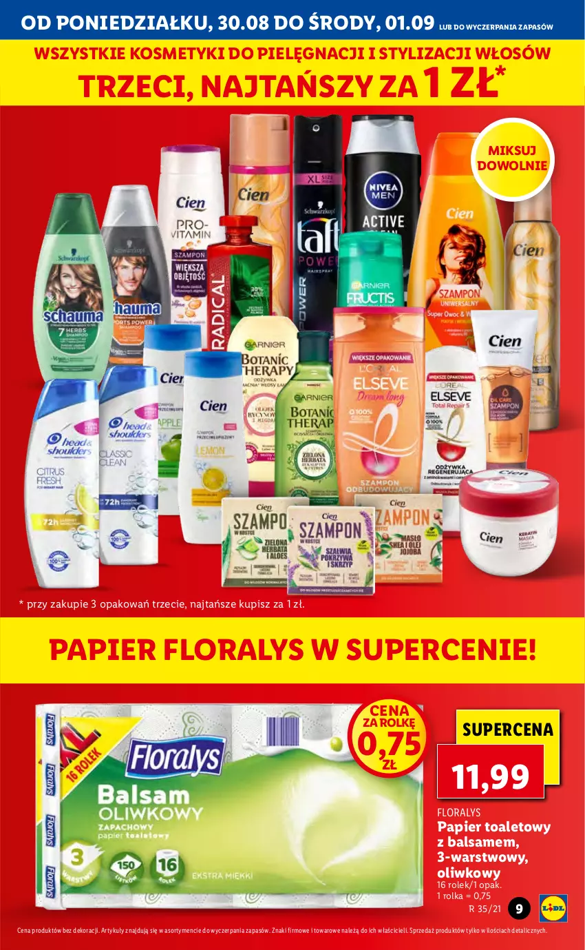 Gazetka promocyjna Lidl - GAZETKA - ważna 30.08 do 01.09.2021 - strona 9 - produkty: Flora, Kosmetyki do pielęgnacji, Papier, Papier toaletowy