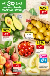 Gazetka promocyjna Auchan - Gazetka 30 Lat Supermarket Auchan - Gazetka - ważna od 24.06 do 24.06.2026 - strona 4 - produkty: Warzywa, Warzywa i owoce, Ziemniaki, Brzoskwinie, Owoce, Pomidory, Melon, Fa