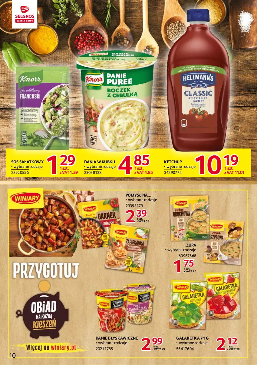 Gazetka promocyjna Selgros - Katalog Markowe Produkty - ważna 20.04 do 02.05.2023 - strona 10 - produkty: Gala, Galaretka, Ketchup, Sałat, Sos, Zupa