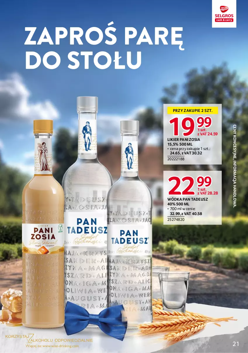 Gazetka promocyjna Selgros - Katalog Markowe Produkty - ważna 20.04 do 02.05.2023 - strona 21 - produkty: Likier, Wódka