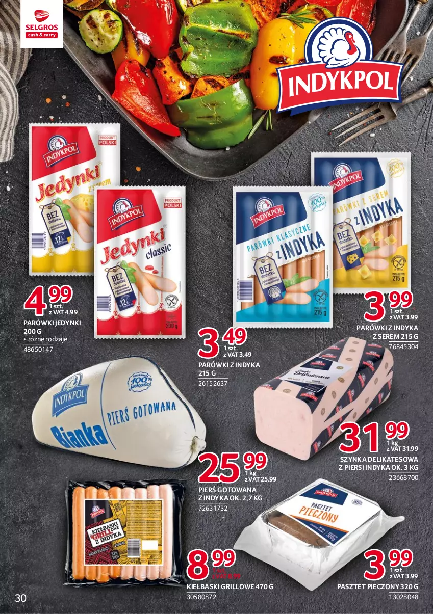 Gazetka promocyjna Selgros - Katalog Markowe Produkty - ważna 20.04 do 02.05.2023 - strona 30 - produkty: Grill, Parówki, Parówki z indyka, Pasztet, Piec, Ser, Szynka, Szynka delikatesowa