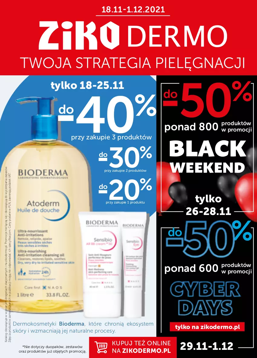 Gazetka promocyjna Ziko - 18.11 – 1.12 - ważna 18.11 do 01.12.2021 - strona 1 - produkty: Bioderma, Lack